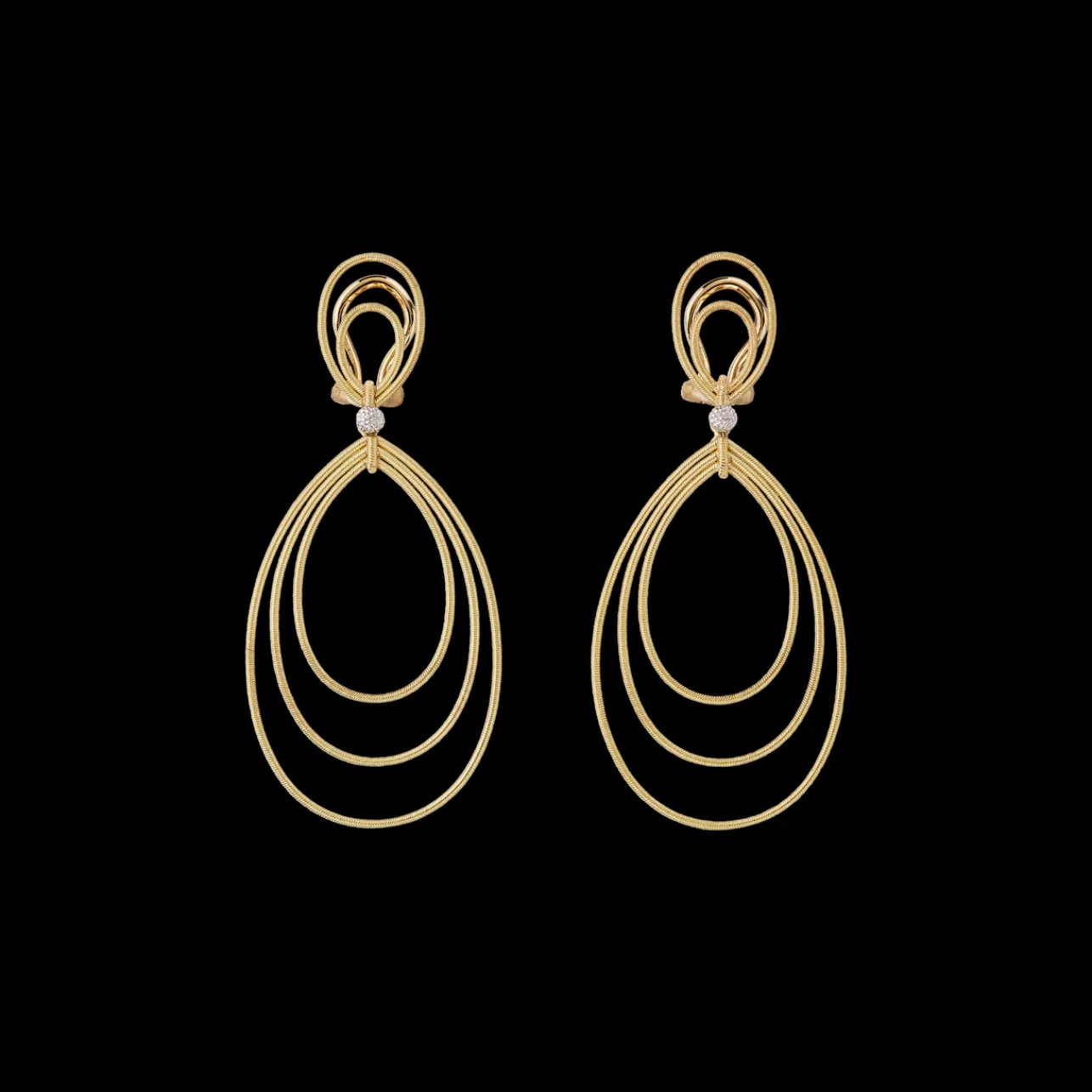 Buccellati HAWAII YELLOW AND WHITE GOLD EARRINGS