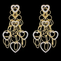 Buccellati HAWAII YELLOW AND WHITE GOLD EARRINGS WITH ROUND DIAMONDS