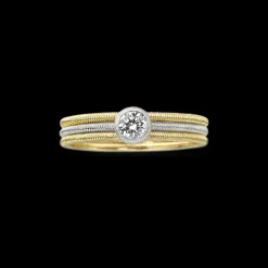 Buccellati HAWAII YELLOW AND WHITE GOLD RING WITH DIAMONDS
