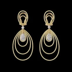 Buccellati HAWAII YELLOW AND WHITE GOLD EARRINGS WITH DIAMONDS