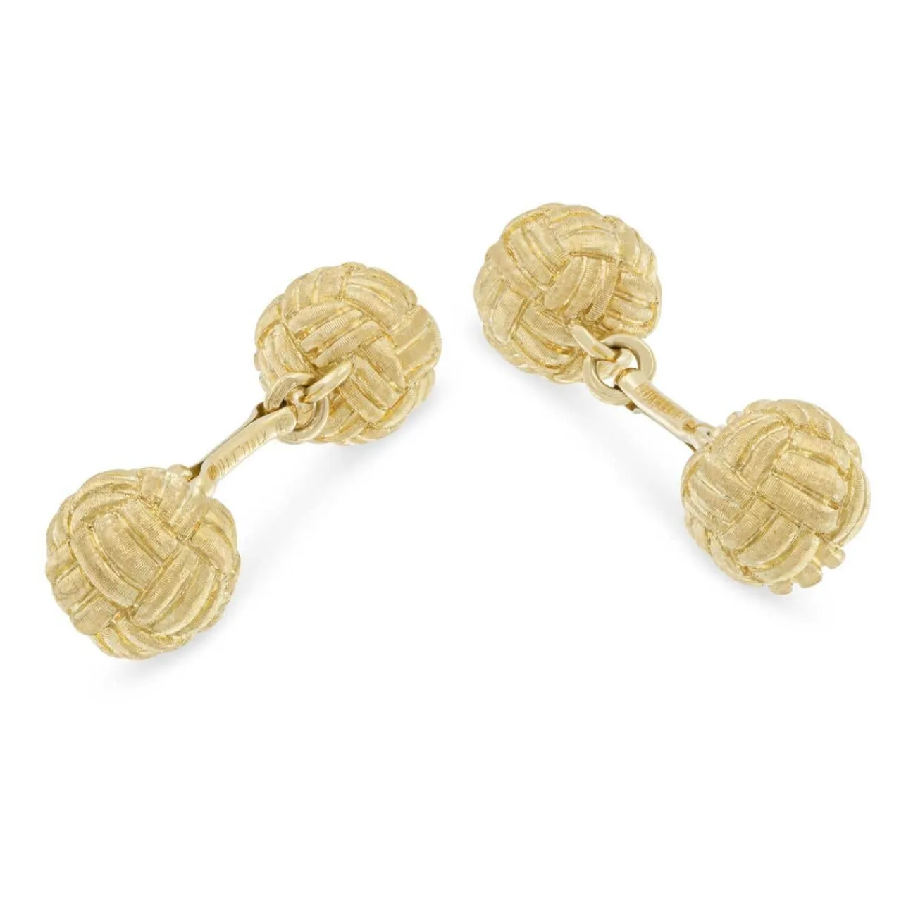 Buccellati KNOT MULTI-FACETED YELLOW GOLD CUFFLINKS