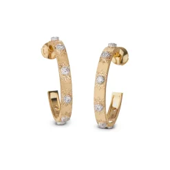 Buccellati MACRI CLASSICA EARRINGS IN YELLOW AND WHITE GOLD WITH DIAMONDS