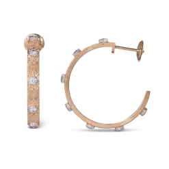 Buccellati MACRI CLASSICA EARRINGS IN PINK AND WHITE GOLD WITH DIAMONDS