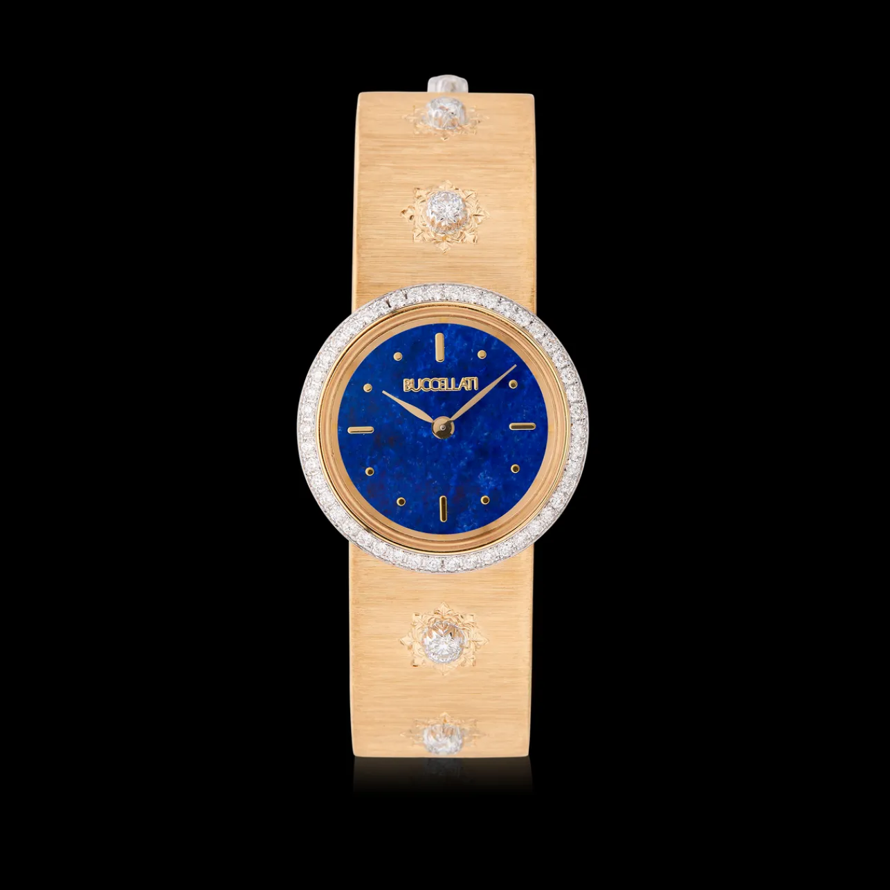 Buccellati MACRI CLASSICA LADIES DIAMS - GOLD WATCH IN YELLOW GOLD WITH DIAMONDS AND LAPIS