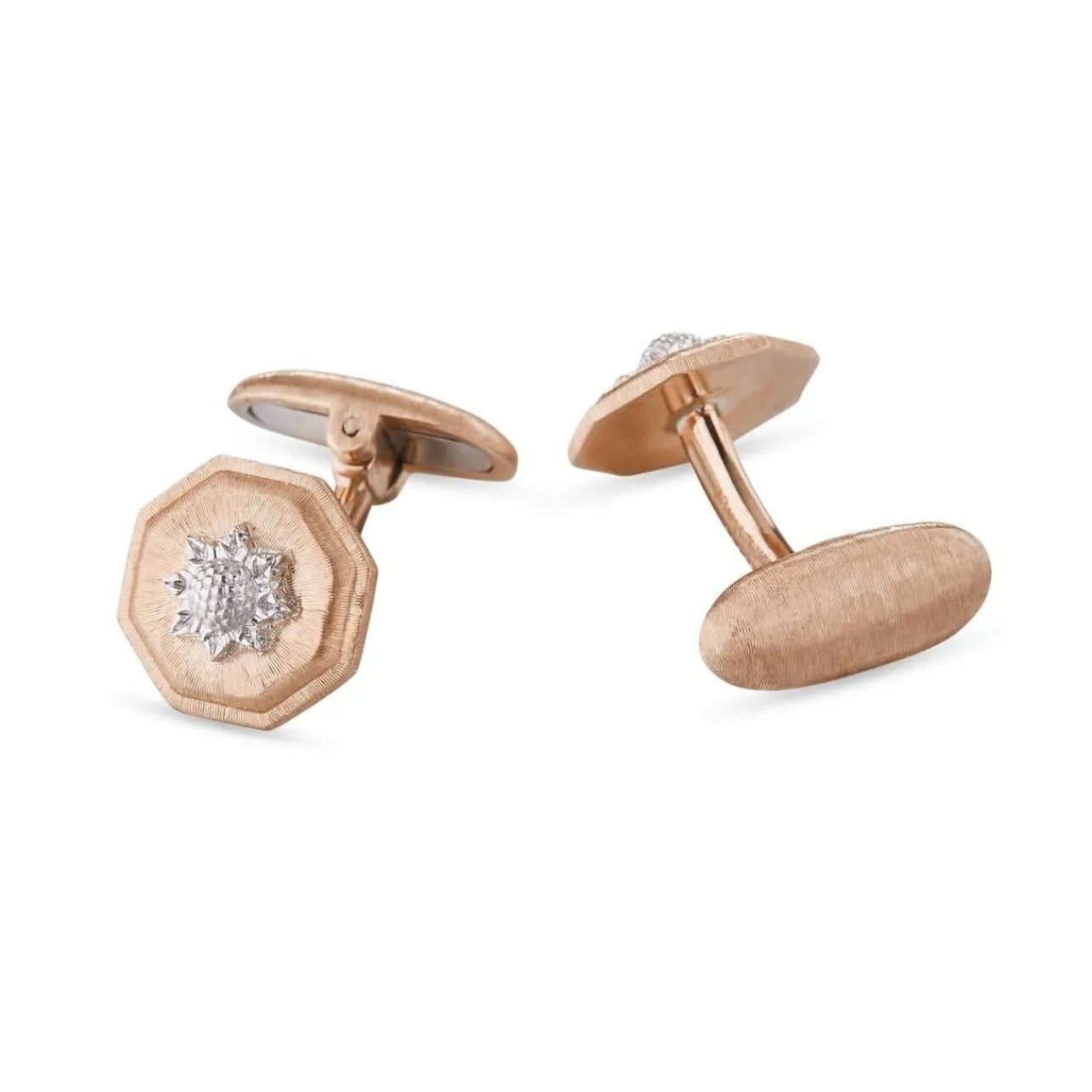 Buccellati MACRI CLASSICA PINK AND WHITE GOLD CUFFLINKS