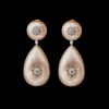 Buccellati MACRI CLASSICA PINK AND WHITE GOLD RIGATO EARRINGS WITH DIAMONDS