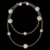 Buccellati MACRI CLASSICA PINK AND WHITE GOLD SET NECKLACE WITH DIAMONDS