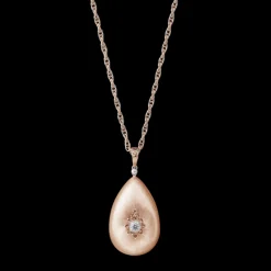 Buccellati MACRI CLASSICA PINK AND WHITE GOLD SET PENDANT WITH DIAMONDS