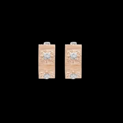 Buccellati MACRI CLASSICA PINK AND WHITE GOLD SET EARRINGS WITH DIAMONDS