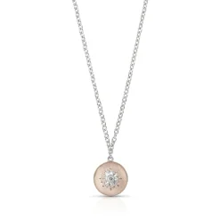 Buccellati MACRI CLASSICA PINK AND WHITE GOLD PENDANT WITH ROUND DIAMONDS