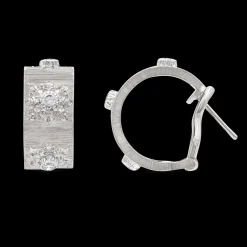 Buccellati MACRI CLASSICA RHODIUM-PLATED WHITE GOLD EARRINGS WITH DIAMONDS