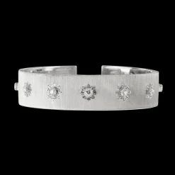 Buccellati MACRI CLASSICA WHITE GOLD BAND BRACELET WITH DIAMONDS