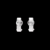 Buccellati MACRI CLASSICA WHITE GOLD WAVY SURFACE EARRINGS WITH DIAMONDS