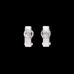 Buccellati MACRI CLASSICA WHITE GOLD WAVY SURFACE EARRINGS WITH DIAMONDS