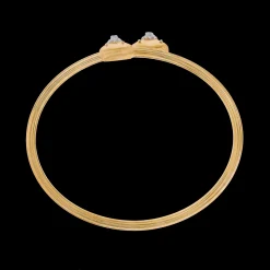 Buccellati MACRI CLASSICA YELLOW AND WHITE GOLD WAVY SURFACE BRACELET WITH DIAMONDS