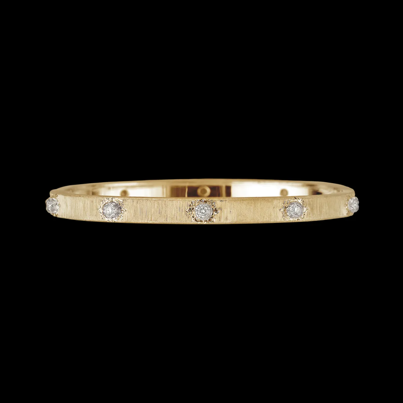 Buccellati MACRI CLASSICA YELLOW AND WHITE GOLD RIGATO BRACELET WITH DIAMONDS