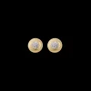Buccellati MACRI CLASSICA YELLOW AND WHITE GOLD BUTTON EARRINGS WITH DIAMONDS