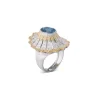 Buccellati MACRI COLOR WHITE AND YELLOW GOLD RING WITH FACETED ZIRCON
