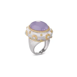 Buccellati MACRI COLOR WHITE AND YELLOW GOLD RING WITH JADE