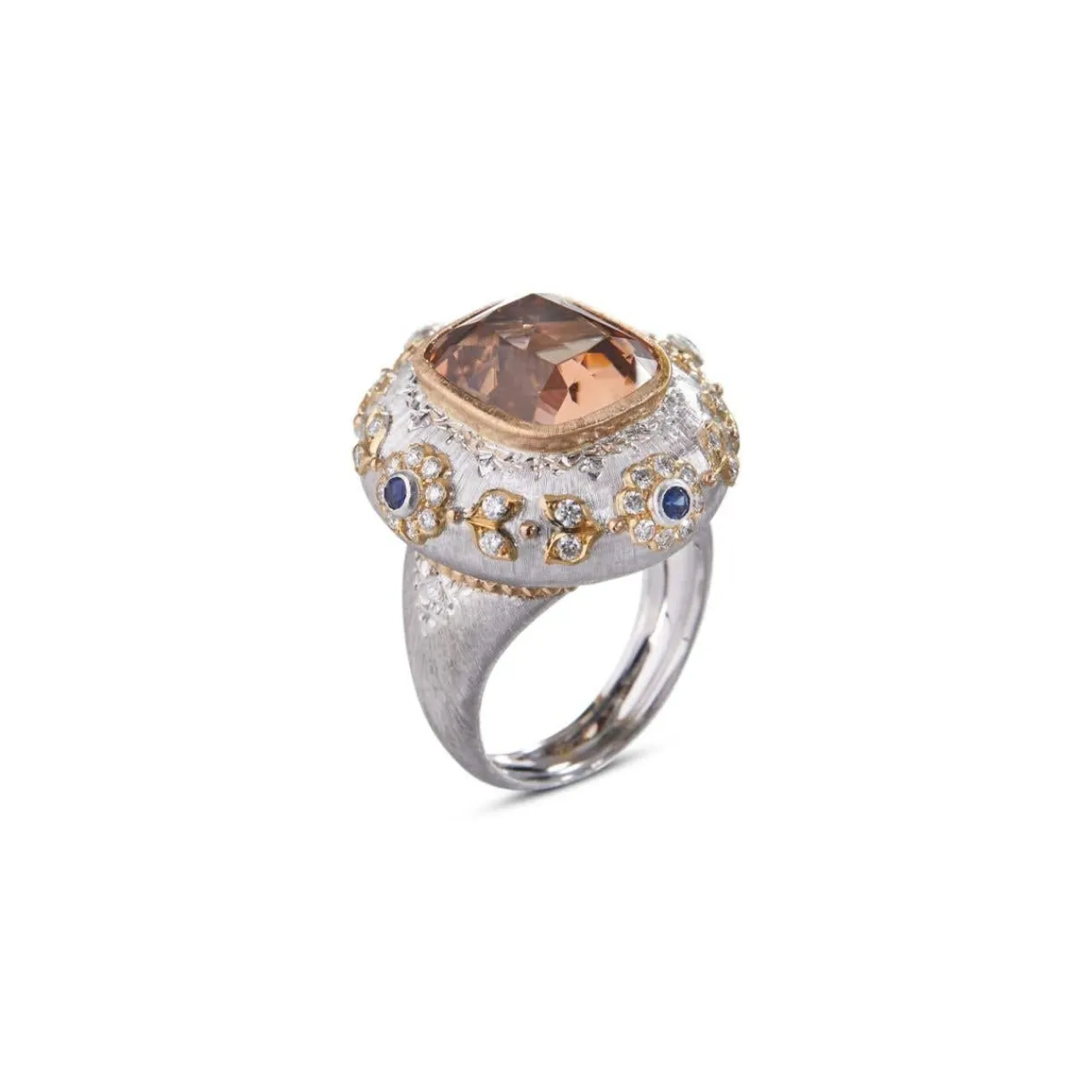 Buccellati MACRI COLOR WHITE PINK AND YELLOW GOLD RING