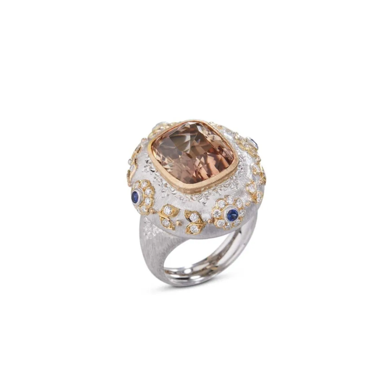Buccellati MACRI COLOR WHITE PINK AND YELLOW GOLD RING