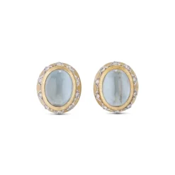 Buccellati MACRI COLOR YELLOW AND WHITE GOLD EARRINGS WITH AQUAMARINE