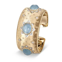 Buccellati MACRI COLOR YELLOW AND WHITE GOLD BRACELET WITH ACQUAMARINE