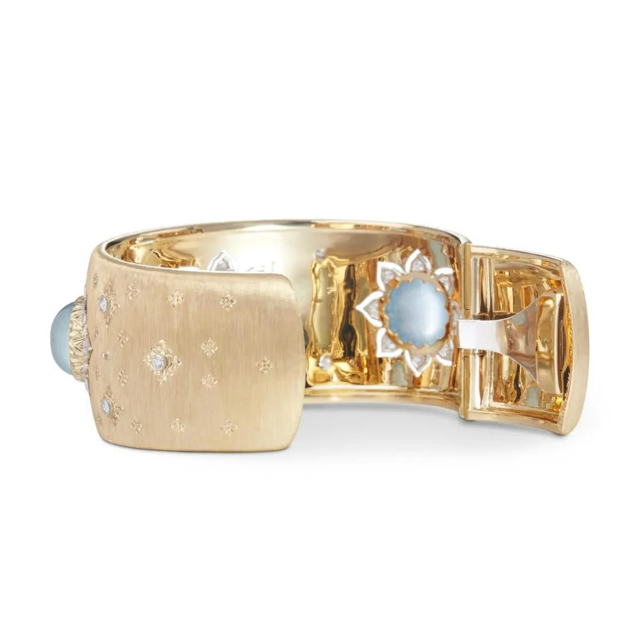 Buccellati MACRI COLOR YELLOW AND WHITE GOLD BRACELET WITH ACQUAMARINE