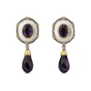 Buccellati MACRI COLOR YELLOW AND WHITE GOLD EARRINGS WITH AMETYST