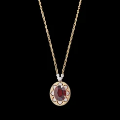 Buccellati MACRI COLOR YELLOW AND WHITE GOLD PENDANT WITH GARNETS