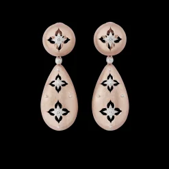 Buccellati MACRI GIGLIO PINK AND WHITE GOLD EARRINGS WITH DIAMONDS