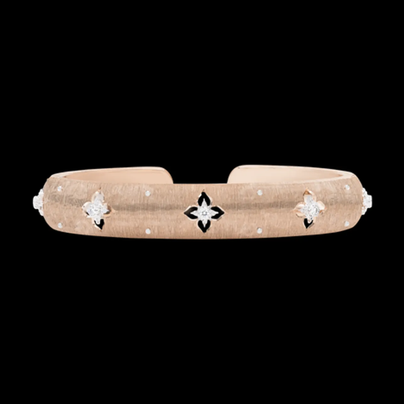 Buccellati MACRI GIGLIO PINK AND WHITE GOLD AND DIAMONDS BAND BRACELET