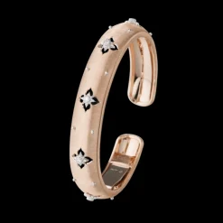 Buccellati MACRI GIGLIO PINK AND WHITE GOLD AND DIAMONDS BAND BRACELET