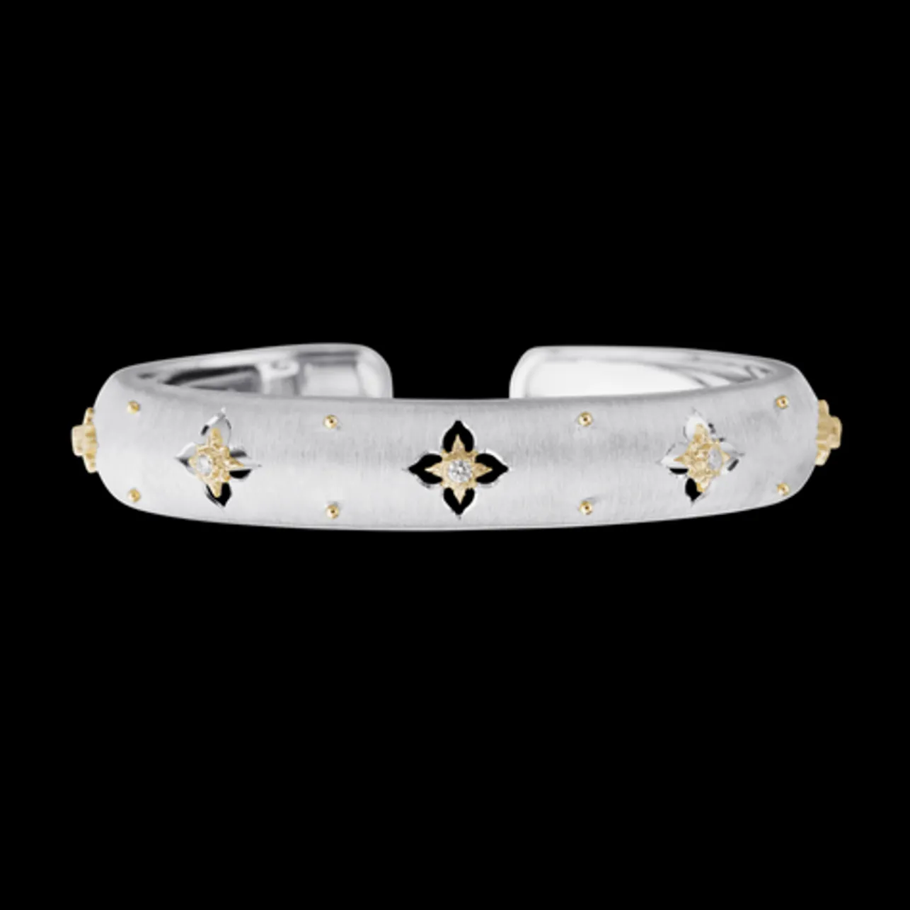Buccellati MACRI GIGLIO WHITE AND YELLOW GOLD BRACELET WITH DIAMONDS