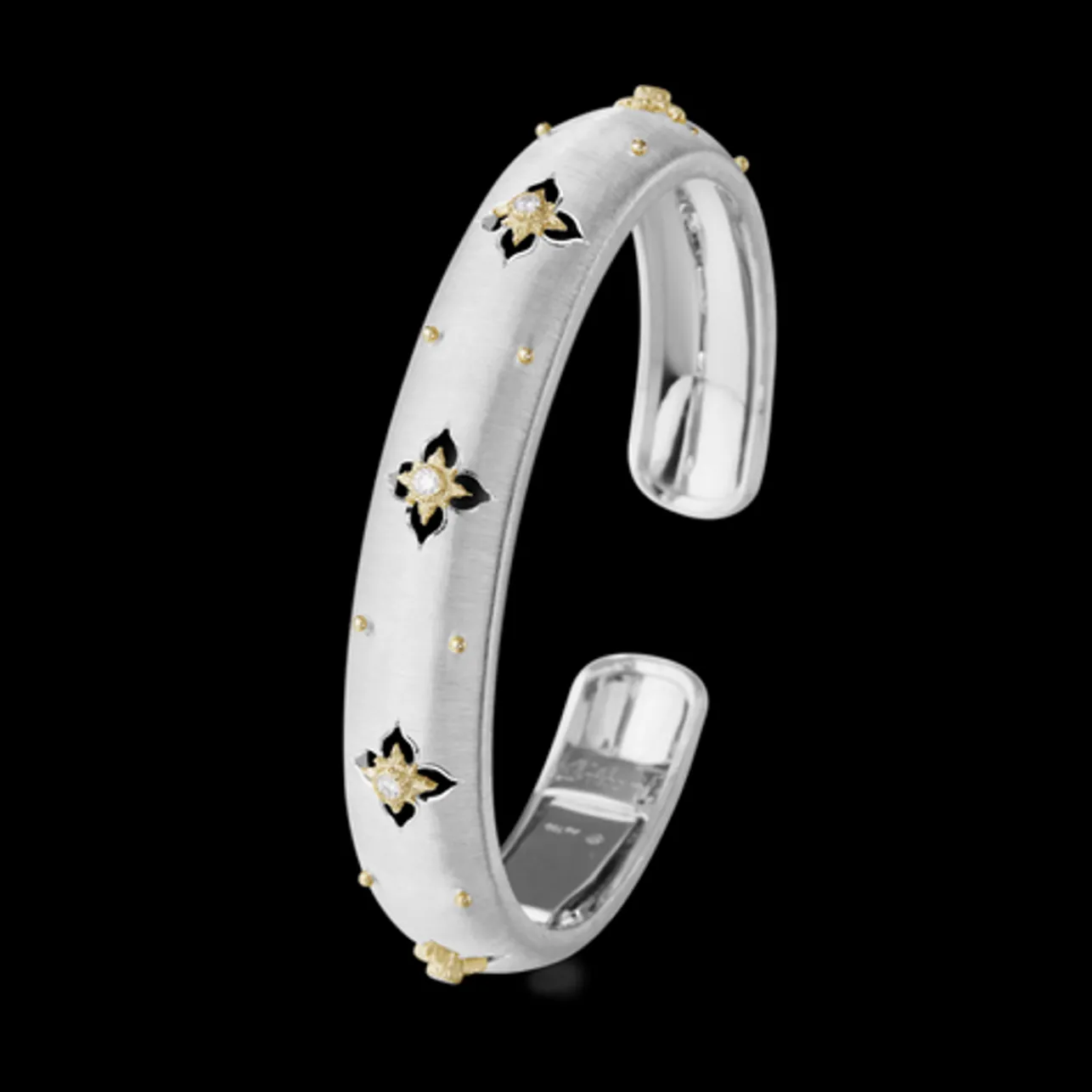 Buccellati MACRI GIGLIO WHITE AND YELLOW GOLD BRACELET WITH DIAMONDS