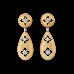 Buccellati MACRI GIGLIO YELLOW AND WHITE GOLD EARRINGS WITH DIAMONDS