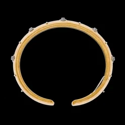 Buccellati MACRI GIGLIO YELLOW AND WHITE RIGATO GOLD BRACELET WITH DIAMONDS