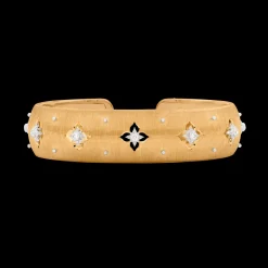 Buccellati MACRI GIGLIO YELLOW AND WHITE GOLD SET BRACELET WITH DIAMONDS