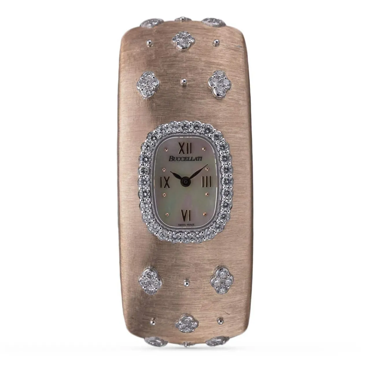 Buccellati MACRI PINK AND WHITE GOLD WATCH WITH DIAMONDS