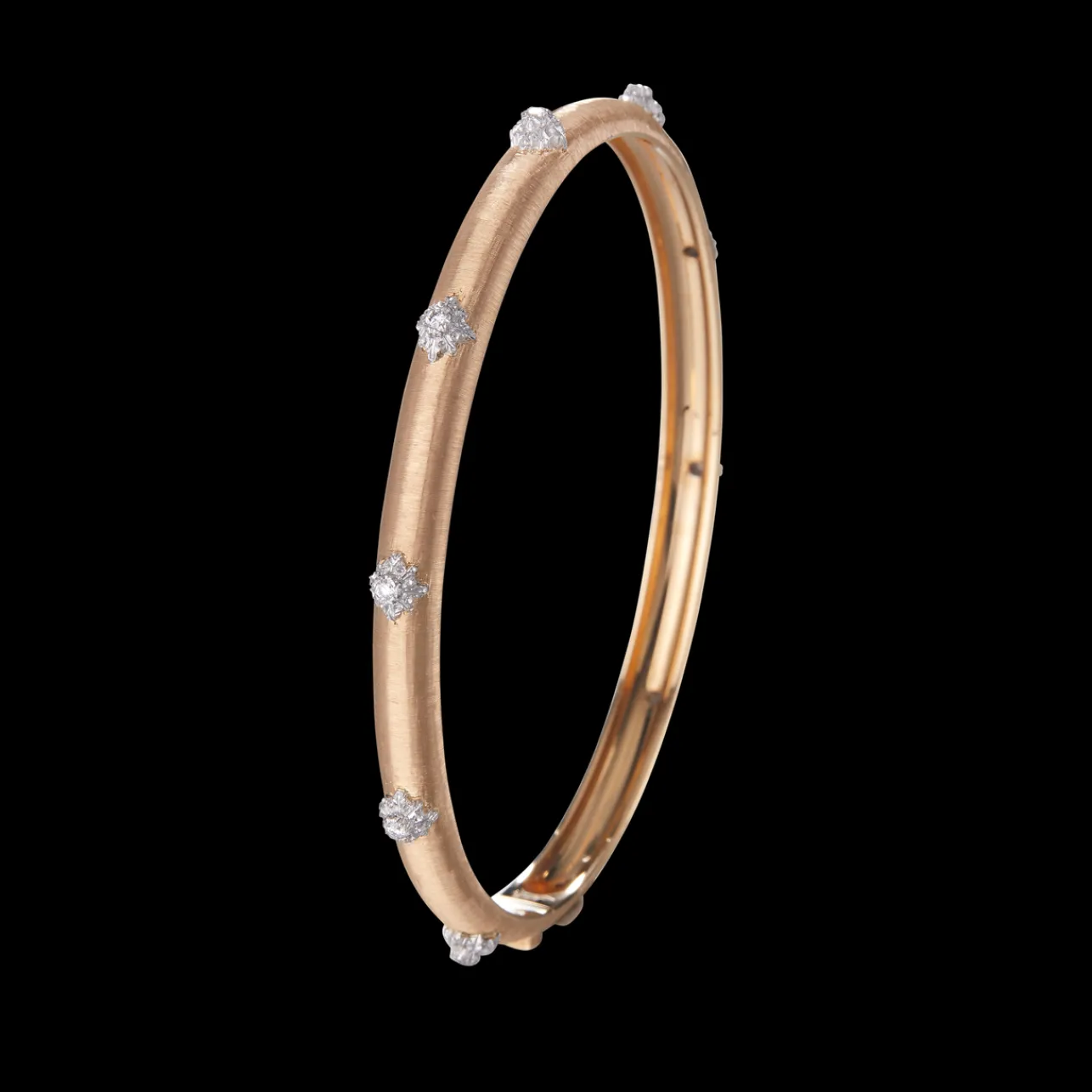 Buccellati MACRI PINK AND WHITE GOLD BOMBÉ BRACELET WITH DIAMONDS