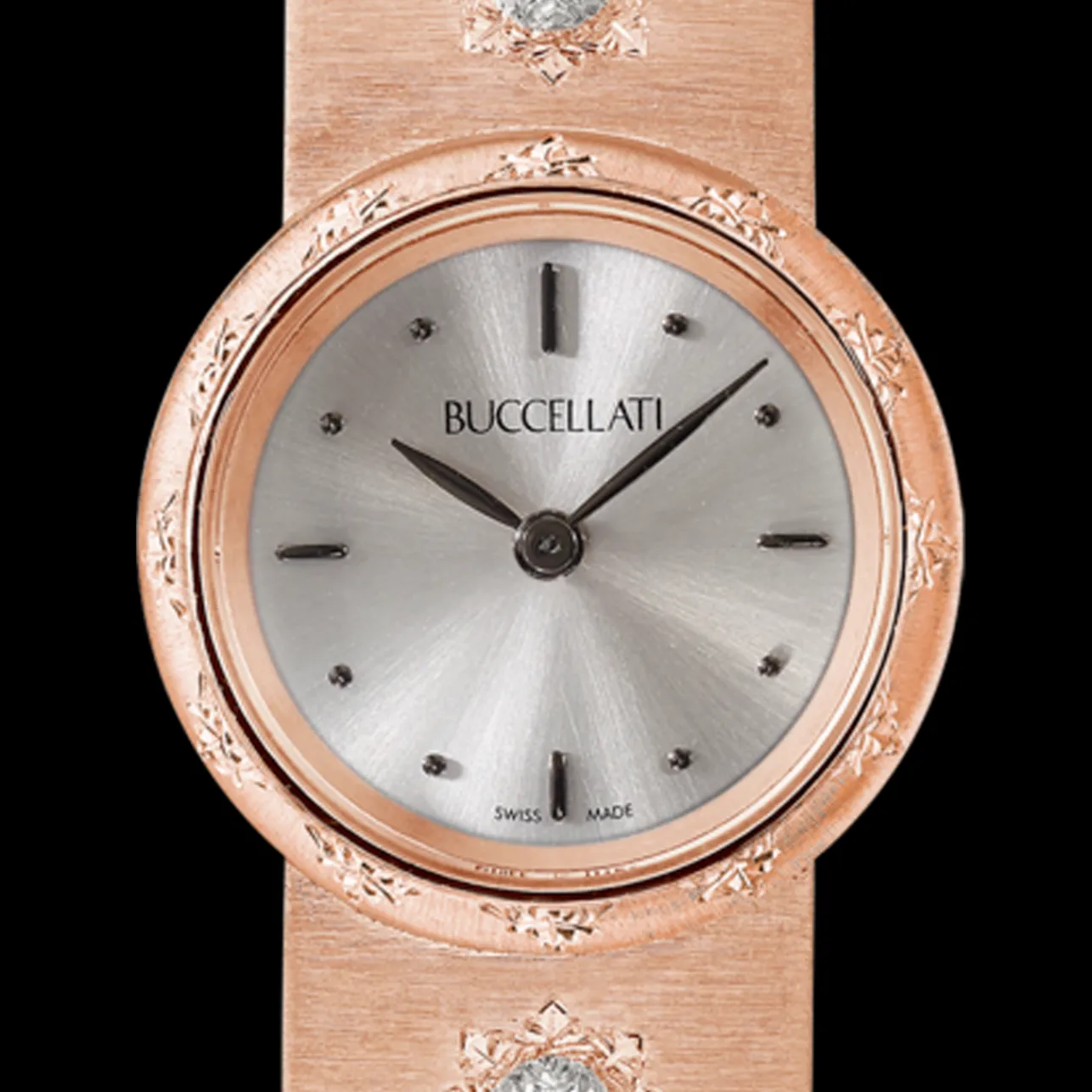Buccellati MACRI PINK GOLD RIGATO WATCH WITH DIAMONDS