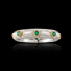 Buccellati MACRI POSITANO ETERNELLE IN WHITE AND YELLOW GOLD WITH EMERALDS