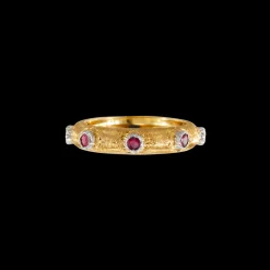 Buccellati MACRI POSITANO ETERNELLE IN YELLOW AND WHITE GOLD WITH RUBIES