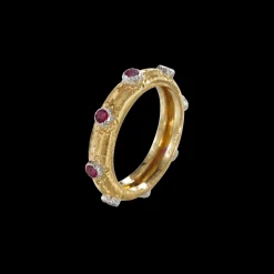 Buccellati MACRI POSITANO ETERNELLE IN YELLOW AND WHITE GOLD WITH RUBIES