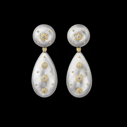 Buccellati MACRI WHITE AND YELLOW GOLD RIGATO EARRINGS