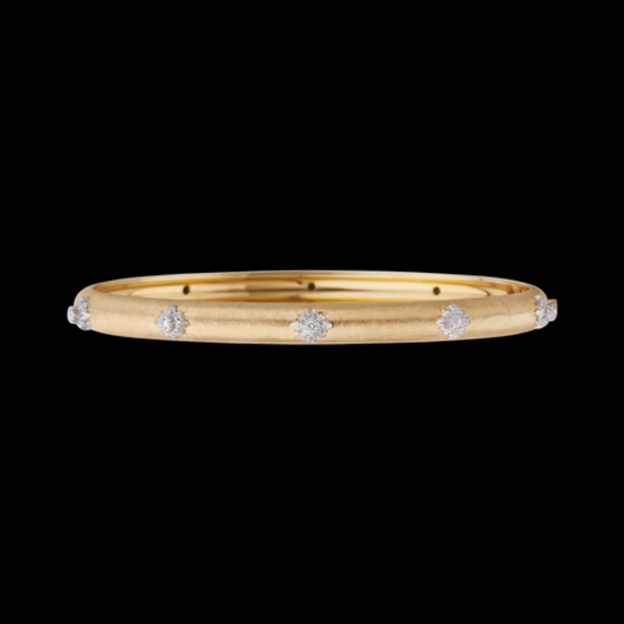 Buccellati MACRI YELLOW AND WITHE GOLD BOMBÉ BRACELET WITH DIAMONDS