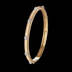 Buccellati MACRI YELLOW AND WITHE GOLD BOMBÉ BRACELET WITH DIAMONDS