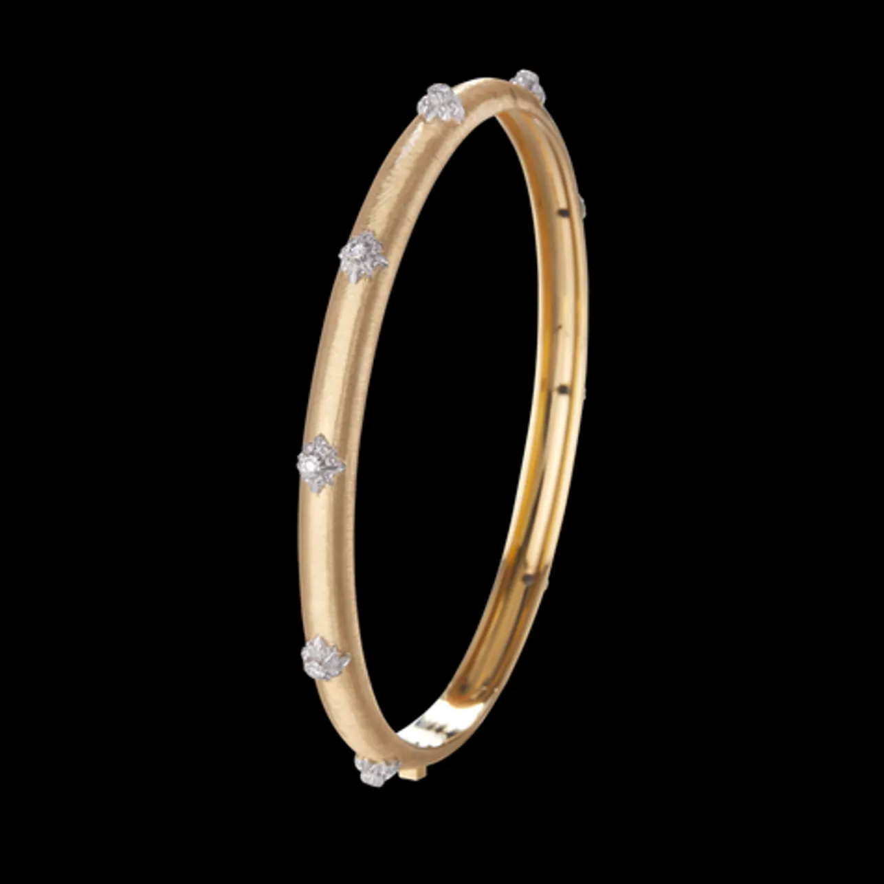 Buccellati MACRI YELLOW AND WITHE GOLD BOMBÉ BRACELET WITH DIAMONDS