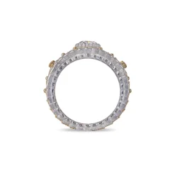 Buccellati MOSAICO WHITE AND YELLOW GOLD RING