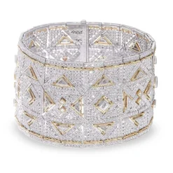 Buccellati MOSAICO WHITE AND YELLOW GOLD BRACELET